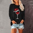 thumbnail image 1 of jsaierl Chandails en Molleton de Noël pour Femmes Col Rond Manches Longues Hauts Graphiques en Verre de Noël Blouse Graphique Hippie Tee Chandail de Noël, 1 of 6
