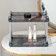 thumbnail image 3 of YIMWNYI Bathroom Kitchen Organizer 2 Tier Vanity Storage Rack, Cosmetic Organizer, Stackable Storage Rack, Elegant Design, Durable Plastic Material, Easy Maintenance, Home and Office Decor, 3 of 6