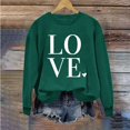 thumbnail image 4 of Penkiiy T-Shirts de la Saint-Valentin pour Femmes, Chandail en Molleton Graphique Cœur Rouge, Manches Longues, Col Rond, L Vert, 4 of 4