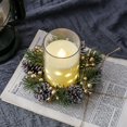 thumbnail image 1 of TIELUTT Christmas Scented Candle Candlestick Wreath Tabletop Home Decoration Lighted Outdoor Christmas Wreath Lit Outdoor Wreath Fall Wreath 22 Inches Large Battery Operated Christmas Wreath Boxwood, 1 of 6