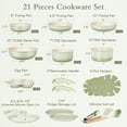thumbnail image 2 of GIPP 21pcs Ceramic Cookware Sets, Pots and Pans Set Nonstick with Removable Handle, Oven & Dishwasher Safe,Induction Cookware, Kitchen Cooking Set for All Stoves, 2 of 7
