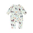 thumbnail image 1 of Faithtur Barboteuse pour Bébés Filles Garçons Imprimé Floral Cheval Manches Longues Col Rond Fermeture Éclair Oblique Combinaisons Automne Justaucorps Nouveau-Né, 1 of 8
