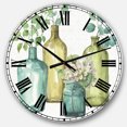thumbnail image 1 of DesignArt Horloge Murale Grand Format VIII à Feuilles Vertes Botaniques Mixtes, 1 of 2