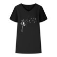 thumbnail image 4 of Birdeem Blouses pour Femmes T-Shirt Décontracté à Imprimé à Col en V à Manches Courtes pour Femmes, 4 of 12