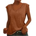thumbnail image 1 of Pompotops Womens Solid Color Cap Sleeve Blouses T-Shirt Casual Loose Fit Basic Shirts Tank Tops, 1 of 8