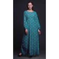 thumbnail image 3 of Bimba Robe Maxi à Manches Longues pour Femmes en Georgette Mousse Imprimée de Trèfles et de Fleurs, Taille Élastique - Moyen, 3 of 5