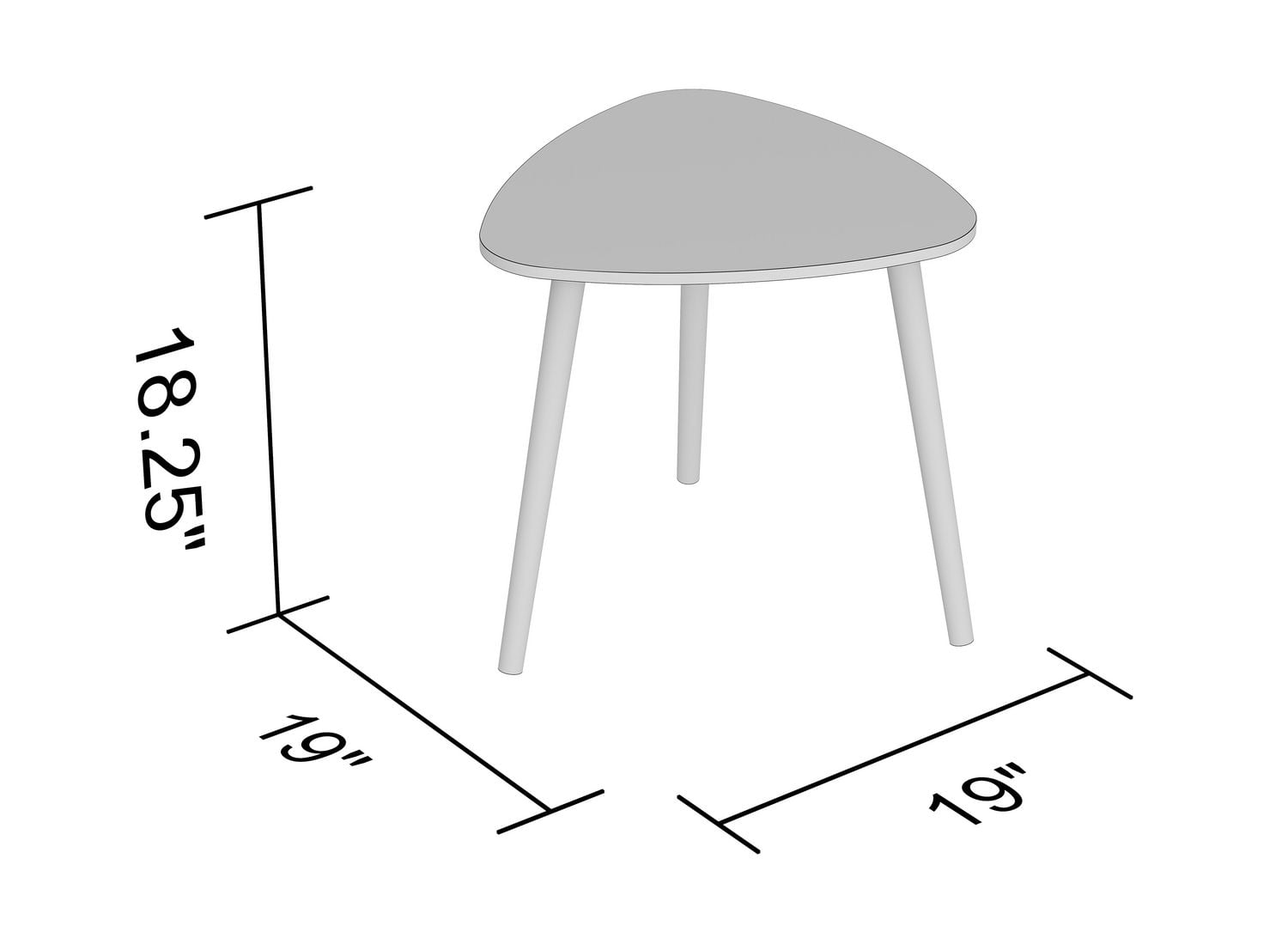 Table d'appoint. Table de bout pour salon. Table de chevet ou table de nuit. Petite table d'entrée. Facile à assembler. Plateau blanc, base en bois naturel.