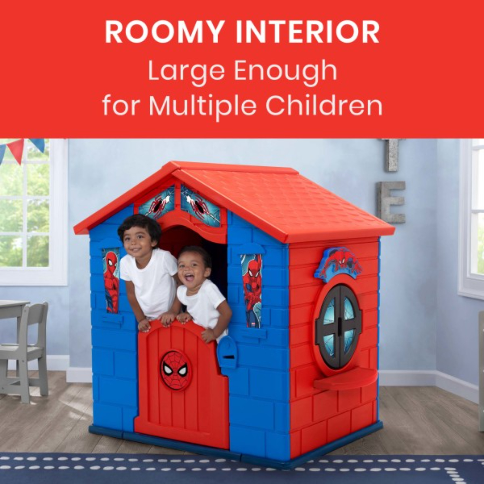 Delta Children Marvel Spiderman Plastic Indoor/Outdoor Playhouse with Easy Assembly