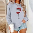 thumbnail image 2 of Amzcrzy Chandail de Noël pour Femmes Mode Manches Longues Col Rond T-Shirt Impression Verre de Vin Rouge Ample Grande Taille Chandail à Enfiler Hauts, 2 of 4