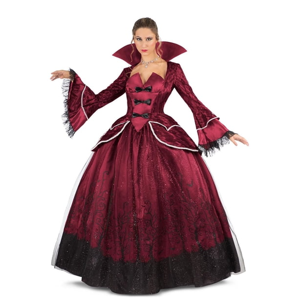 adult burgundy vampire dress Premium Queen Costume Cores:Felina Print halloween costume robe à pois Video: Carol Kirkwood steals