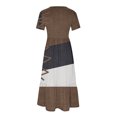 thumbnail image 3 of FAIWAD Robe à Manches Courtes pour Femme Grande Taille, à Blocs de Couleur, Robe d'Été Décontractée, Fluide, Coupe Trapèze, avec Poches, 3 of 4