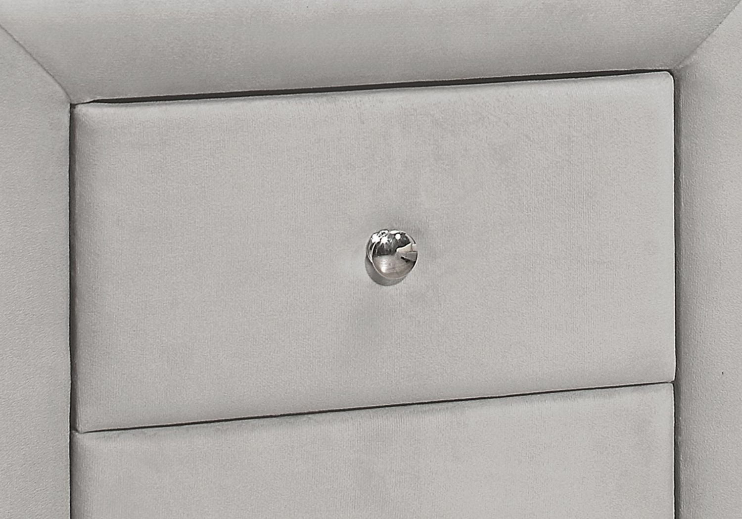 Monarch Specialties Accessoire De Chambre, Table De Nuit, Bout, Côté, Lampe, Tiroir De Rangement, Chambre À Coucher, Rembourré, Velours, Gris, Transitionnel