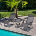 thumbnail image 2 of Outsunny Ensemble de Chaises à Gravité Zéro avec Table Pliante et Porte-Gobelet Gris Foncé, 2 of 10