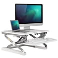 thumbnail image 1 of Convertisseur de Bureau Assis-Debout à Hauteur Réglable, Rehausseur Ergonomique pour Moniteur d'Ordinateur ADR avec Structure à Vérin à Gaz, 35 Pouces de Large pour Moniteur Simple/double - Blanc, 1 of 9