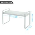 thumbnail image 2 of Unique Bargains Expandable Cabinet Shelf Organizers, Kitchen Counter Shelves, Stackable Counter Storage Shelf for Bathroom Pantry, Green, 2 of 6