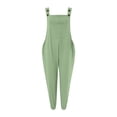 thumbnail image 4 of B91xZ Womens Overalls Workout Ribbed Sleeveless Sport Jumpsuits,Mint Green M, 4 of 5
