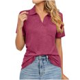 thumbnail image 1 of Birdeem T-Shirt à Manches Courtes Uni Col Mode pour Femmes Blouse Ample, 1 of 7