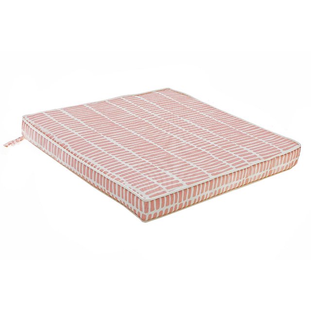 IH Casa Decor Coussin de Chaise d'Extérieur à Rayures Croisées Pêche - Ensemble de 2, un Coussin de Chaise d'Extérieur de 16 par 16 Pouces avec une Épaisseur de 1,75 Pouce, Fabriqué en Tissu polyester Pêche durable avec Motif à Rayures Croisées, Imperméable et Résistant aux UV pour Utilisation sur patio, Convient Aussi pour un Confort Supplémentaire sur les Chaises d'Intérieur.