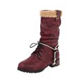 thumbnail image 2 of Thick Heel, Comfortable, Non-slip, Wear-resistant And Warm Strap Middle Tube, 2 of 3
