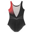 thumbnail image 4 of RUNQHUI Ladies Rhinestones Rhythmic Gymnastics Leotard Sleeveless Ballet Bodysuit Figure Skating Red XXL, 4 of 7