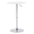thumbnail image 4 of CorLiving Maya Round Adjustable Height Indoor Bar Table with Swivel and Metal Pedestal Base, Chrome/White, 4 of 7