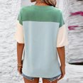 thumbnail image 4 of Besolor Chemises d'Été à Manches Courtes pour Femmes Col Rond Fendu sur le Côté Blouse Décontractée Ample pour Sortir, 4 of 4
