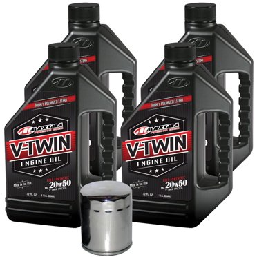 MaxHiflo VTEOCK13 Full Synthetic Engine Oil Change Kit for Harley Davidson Twin Cam V-Twin - 4 quart