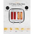 thumbnail image 3 of LONGDEEM 4 Slice Toaster, 6 Browning Options, Wide Slots, High Lift Lever, Dual Controls, Black, 3 of 7