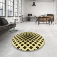 thumbnail image 4 of Ahgly Company Tapis Rond Lavable en Machine Intérieur Transitionnel Marron, 3 Pieds Rond, 4 of 7