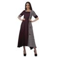 thumbnail image 1 of Moomaya Robe Midi en Viscose à Manches Courtes Imprimée Style Santoon à Taille à Cordon pour Femmes, 1 of 4
