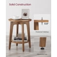 thumbnail image 3 of VASAGLE Round Side Table with Lower Shelf, End Table for Small Spaces, Nightstand for Living Room, Bedroom, Rustic Walnut, 3 of 5