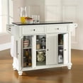 thumbnail image 4 of Kingfisher Lane Solid Black Granite Top Kitchen Island in White, 4 of 5
