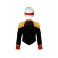 thumbnail image 2 of Hansber Enfants Garçons Uniforme d'Équipe de Tambour-Major Tenue de Performance de Batteur Veste à Franges de Fanfare et Chapeau Noir 6, 2 of 7