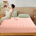 thumbnail image 4 of UsRHHA Waterproof Mattress Protector Cover 150x200cm, Fitted Bed Sheet with Soft Breathable Fabric for All Season Protection, Washed Fabric Bedding Cover, 4 of 7