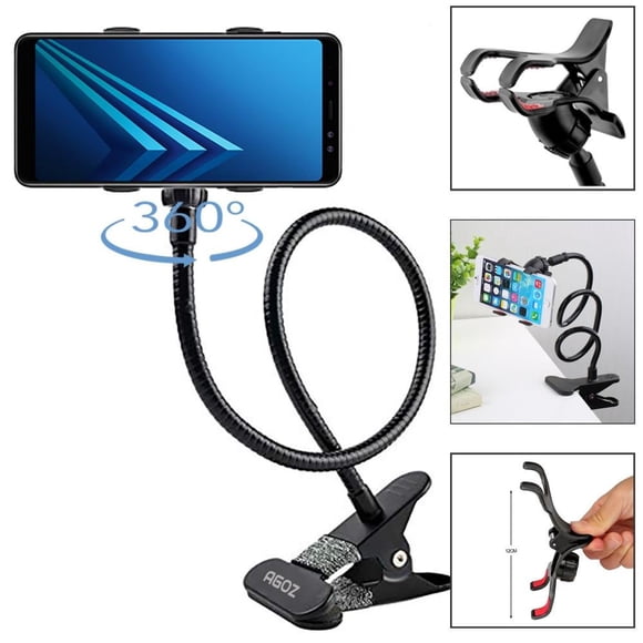 LEEYNEER Phone Holder Clamp Mount Table Desk Bed Office Kitchen Flexible Stand for iPhone 16 15 Pro Max 14 13 12 11 Samsung Galaxy S24 S23 S22 Note 20 A13 A14 A23 A24 A53 A54 Google Pixe