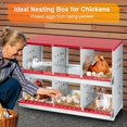 thumbnail image 2 of QinaQin Galvanized Steel Chicken Nesting Box with 6 Compartments Hole Perch Dot Ventilation Red with Cover, 2 of 7