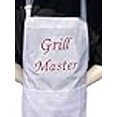 thumbnail image 3 of CHEFSKIN Beautiful Grill Master Chef Apron Professional Gift (White Apron, RED Embroidery), 3 of 4