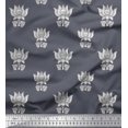 thumbnail image 1 of Soimoi Rayon Fabric Leaves & Lotus Block Print Fabric by Yard 56 Inch Wide, 1 of 3