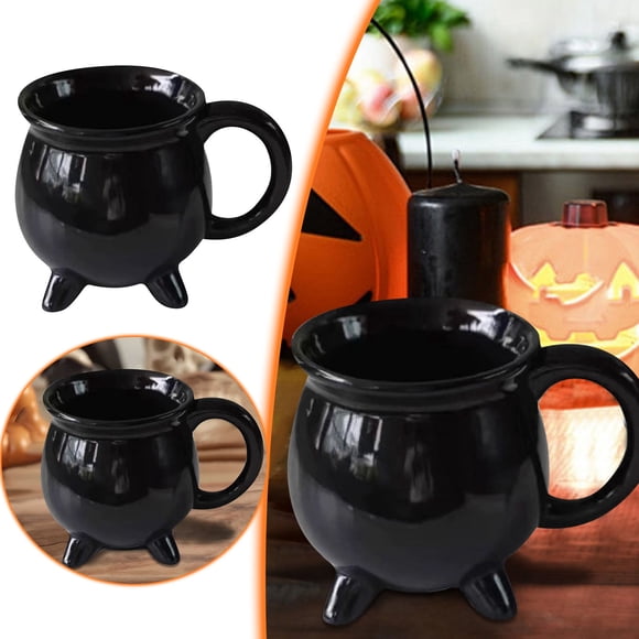 BKER Witch Brew Cauldron Coffee Mug, 4.72 in Heat Flame Color Changing Beverage Mugs, Adorable Sorceress’s Potion Themed Water Cups, All-Season Drinkware, Ideal for Birthday and Halloween