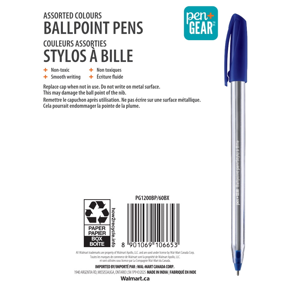 PEN + GEAR 60 STYLOS À BILLE ASSORTIES, 1.0 MM TIP