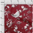 thumbnail image 2 of oneOone Viscose Chiffon Maroon Fabric Rooster Cock Craft Projects Decor Fabric Printed By The Yard 42 Inch Wide, 2 of 4