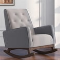 thumbnail image 2 of Dalston Tufted Microfiber Modern Indoor Livingroom Rocking Chair in Light Gray, 2 of 6