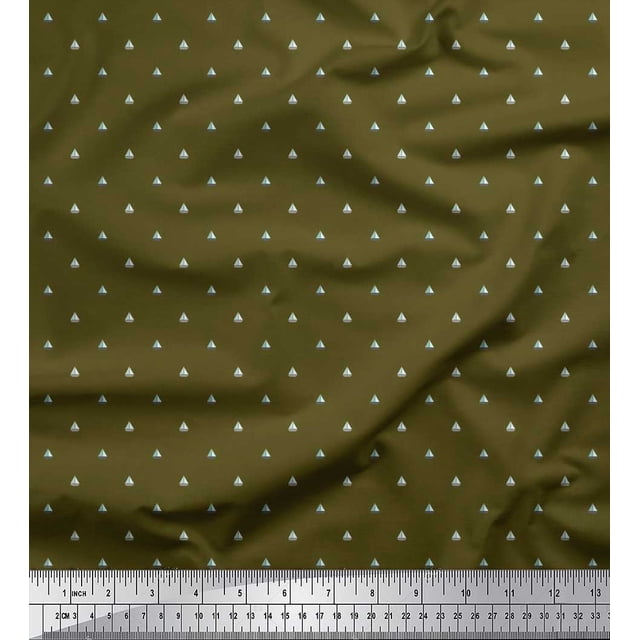 Soimoi Poly Georgette Fabric Sailboat Shirting Print Fabric by The Yard 52 Inch Wide