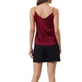 thumbnail image 3 of INSPIRE CHIC Camisole en Satin pour Femme à Col en V à Bretelles Spaghetti en Soie pour Dormir et Se Détendre Pyjama Blouse L Rouge, 3 of 6