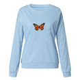 thumbnail image 1 of Chandail Mode Femme Couleur Unie Imprimé Papillon Manches Longues, 1 of 3