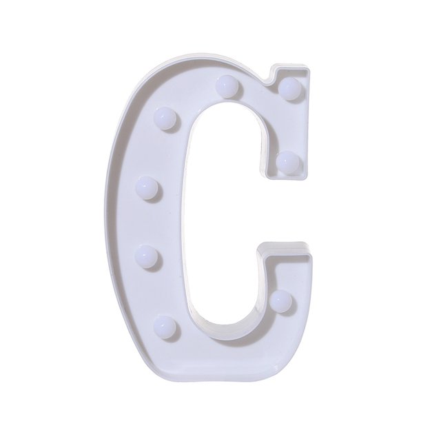 XZNGL Wood Board Alphabet Led Letter Lights Light Up White Plastic Letters Standing Hanging C