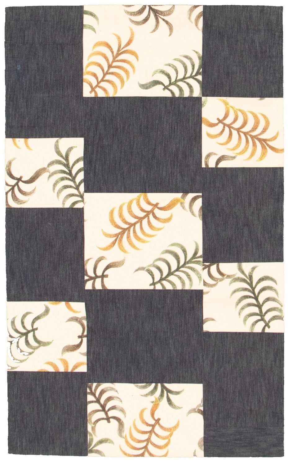 ECARPETGALLERY 3'10" x 5'11" Transitional Collage Handmade Area Rug for Living Room, Dining Room and Bedroom Blue