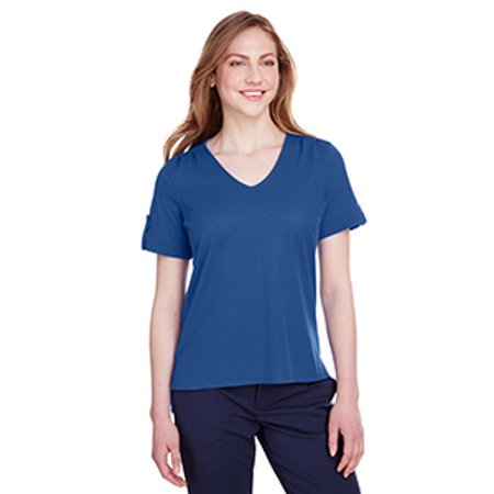 Ladies' CrownLux Performanceâ„¢ Plaited Rolled Sleeve Top DG20WB