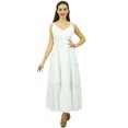 thumbnail image 3 of Bimba Femmes Robe Longue Maxi Cordon Taille Spaghetti Robes de Sangle, 3 of 9