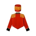 thumbnail image 4 of CHICTRY Uniforme d'Équipe de Tambour-Major pour Garçons Enfants, Tenue de Batteur pour Performance, Veste à Franges de Fanfare et Chapeau B Rouge 10, 4 of 6